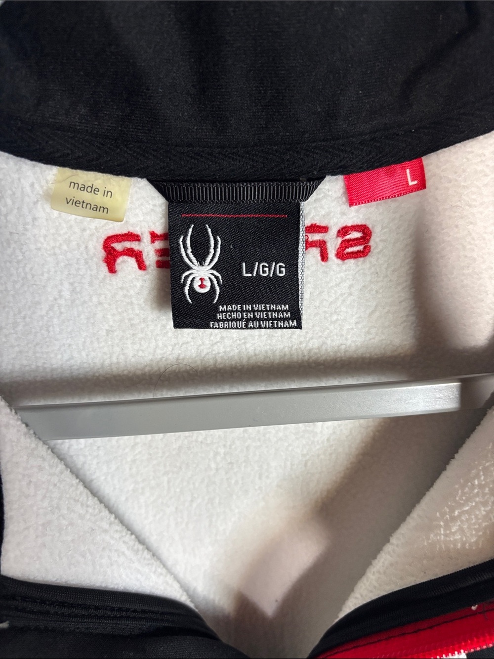 Spyder Men’s White Zip-Up Pullover with Black Panels and Red Accents Size L - Picture 2 of 9